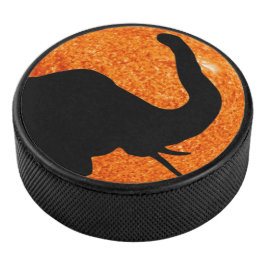 Elephant Profile Solar Eclipse Shadow Hockey Puck