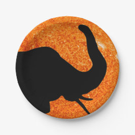 Elephant Profile Solar Eclipse Shadow Papieren Bordje