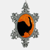 Elephant Profile Solar Eclipse Shadow Tin Sneeuwvlok Ornament (Links)
