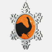 Elephant Profile Solar Eclipse Shadow Tin Sneeuwvlok Ornament (Rechts)