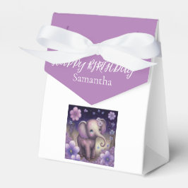 Elephant Purple bloemen Birthday Favor Box Bedankdoosjes