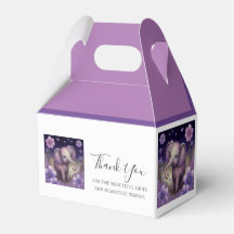 Elephant Purple bloemen Birthday Favor Box