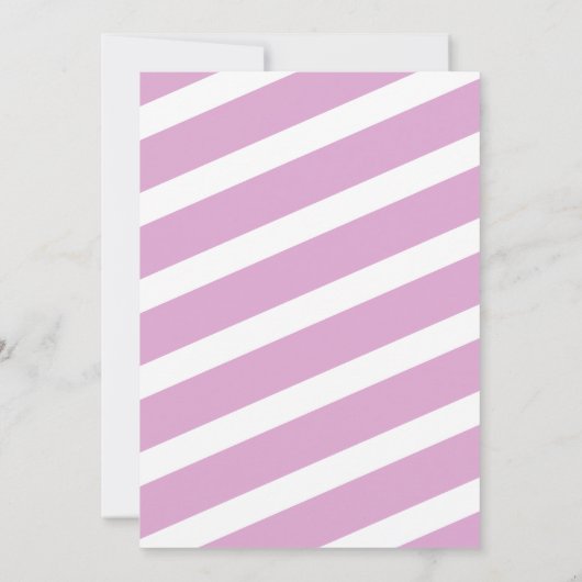 Elephant Purple Stripes Bébé Douche Invitations (Dos)