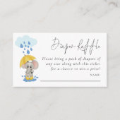Elephant Rain Diaper Raffle Baby shower Informatiekaartje (Voorkant)