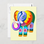 Elephant Rainbow Colors Patchwork briefkaarten (Voorkant / Achterkant)