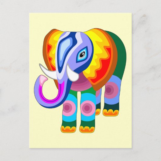 Elephant Rainbow Colors Patchwork briefkaarten (Voorkant)