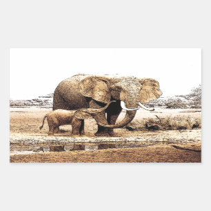 Elephant Rechthoekige Sticker