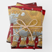 Elephant Red en Gold in India Inpakpapier Vel (In situ)
