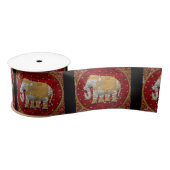 Elephant Red en Gold in India Lint (Spoel)