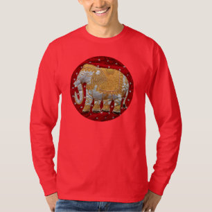 Elephant Red en Gold in India T-shirt