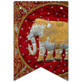 Elephant Red en Gold in India Vlaggetjes (Tweede vlag)