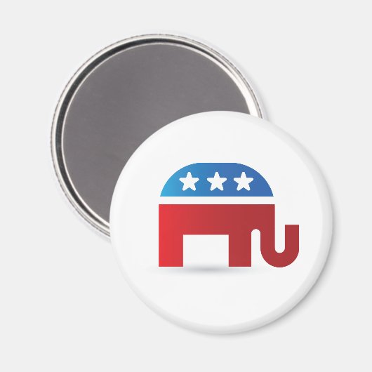Elephant Republicans Magnet Magneet (Voorkant / Achterkant)