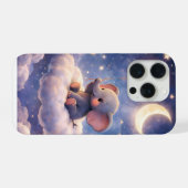 Éléphant rêveur et iPhone 15 Pro Slim lune (Verso Horizontal)