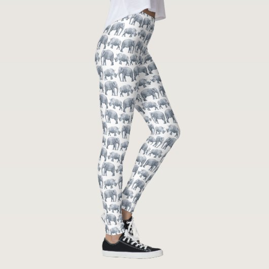 Elephant Rhino-Waterverf Leggings (Rechts)