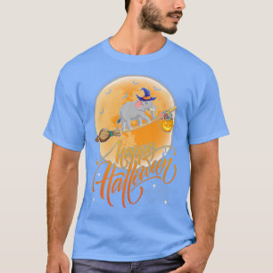 Elephant Ride Witch Shot Moon Elephant Hal T-shirt