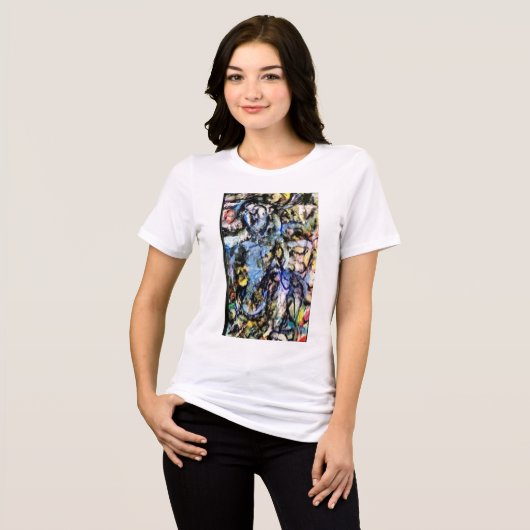 Elephant Rider Abstract Jeff Hankamer Artjunkhaus Tri-Blend Shirt (Voorkant volledig)