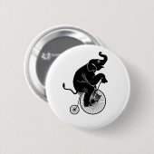 Elephant Riding a Bike Ronde Button 5,7 Cm (Voorkant /achterkant)