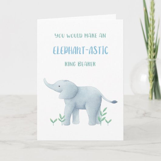 Elephant Ring Bearer Proposal Card Kaart (Voorkant)