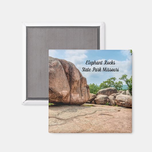 Elephant Rocks State Park Magnet Carré (Recto/Verso)
