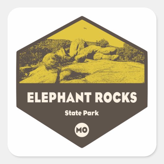 Élephant Rocks State Park Missouri Vierkante Sticker (Voorkant)
