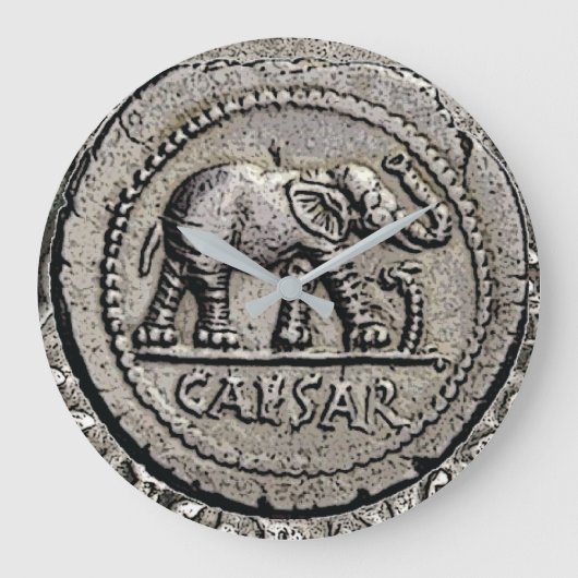 Elephant Roman keizer Caesar Antiek Coin Grote Klok (Voorkant)