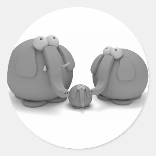 Elephant Ronde Sticker (Voorkant)