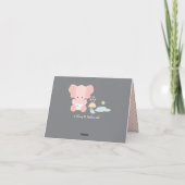 Eléphant rose bébé et Merci de Baby shower d'oisea (Dos)