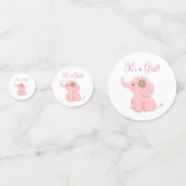 Eléphant rose C'est une fille Table Confetti (Derrière)