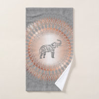 Eléphant rose Gold Grey Mandala