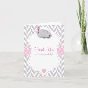 Eléphant rose, gris blanc 🐘 Merci de Baby shower