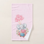 Eléphant rose mignon (Serviette à main)