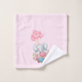 Eléphant rose mignon (Gant de toilette)
