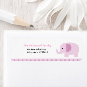 Eléphant rose Mood ÉTIQUETTES DE ADRESSE IMPRIMANT