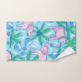 Eléphant rose Preppy (Serviette à main)