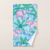 Eléphant rose Preppy (Serviette à main)