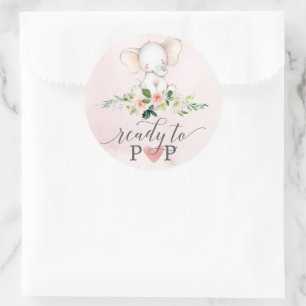 Eléphant Rose Prêt À Pop Baby Favoriser Stickers