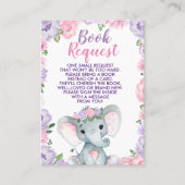 Elephant rose violet Diaper Raffle Ticket Floral (Devant)