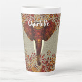 Elephant  Rustige kleuren, op maat gemaakt Latte Mok (Voorkant)