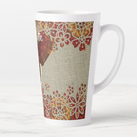 Elephant  Rustige kleuren, op maat gemaakt Latte Mok (Rechts)