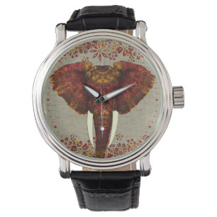 Elephant Rustige kleuren Stijlvol Horloge