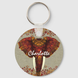 Elephant  Rustige kleuren Stijlvol Sleutelhanger