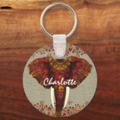 Elephant  Rustige kleuren Stijlvol Sleutelhanger (Voorkant)