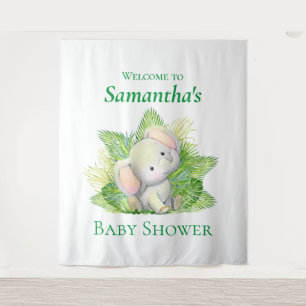 Elephant Safari baby shower Achtergrond Wandkleed