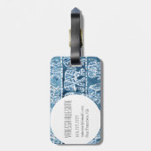 ELEPHANT SAFARI Boho Tribal Indigo  Bagagelabel (Achterkant verticaal)