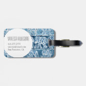 ELEPHANT SAFARI Boho Tribal Indigo  Bagagelabel (Achterkant horizontaal)