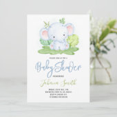 Elephant Safari Boy Baby shower Invitation (Debout devant)
