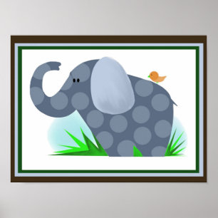 Elephant safari Nursery wall decor Poster