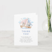 Elephant Sailboat Baby shower Bedankt (Voorkant)