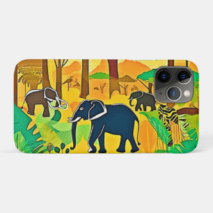 Elephant Savanna Oerwoud Art iPhone 11 Pro Hoesje