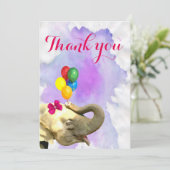 Elephant schattige oerwoud dierlijk waterverf beda bedankkaart (Staand voorkant)